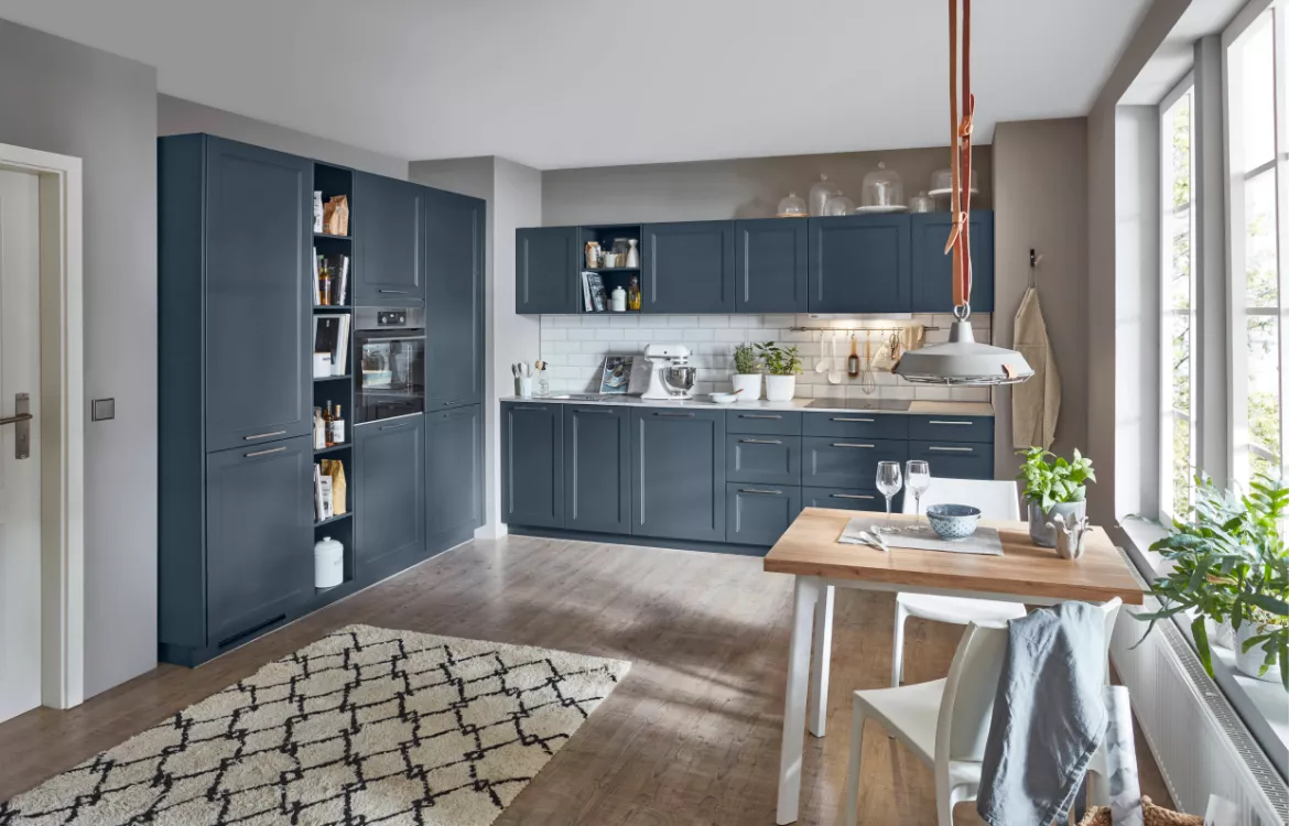 Atrium Trend Landhausküche fjordblau