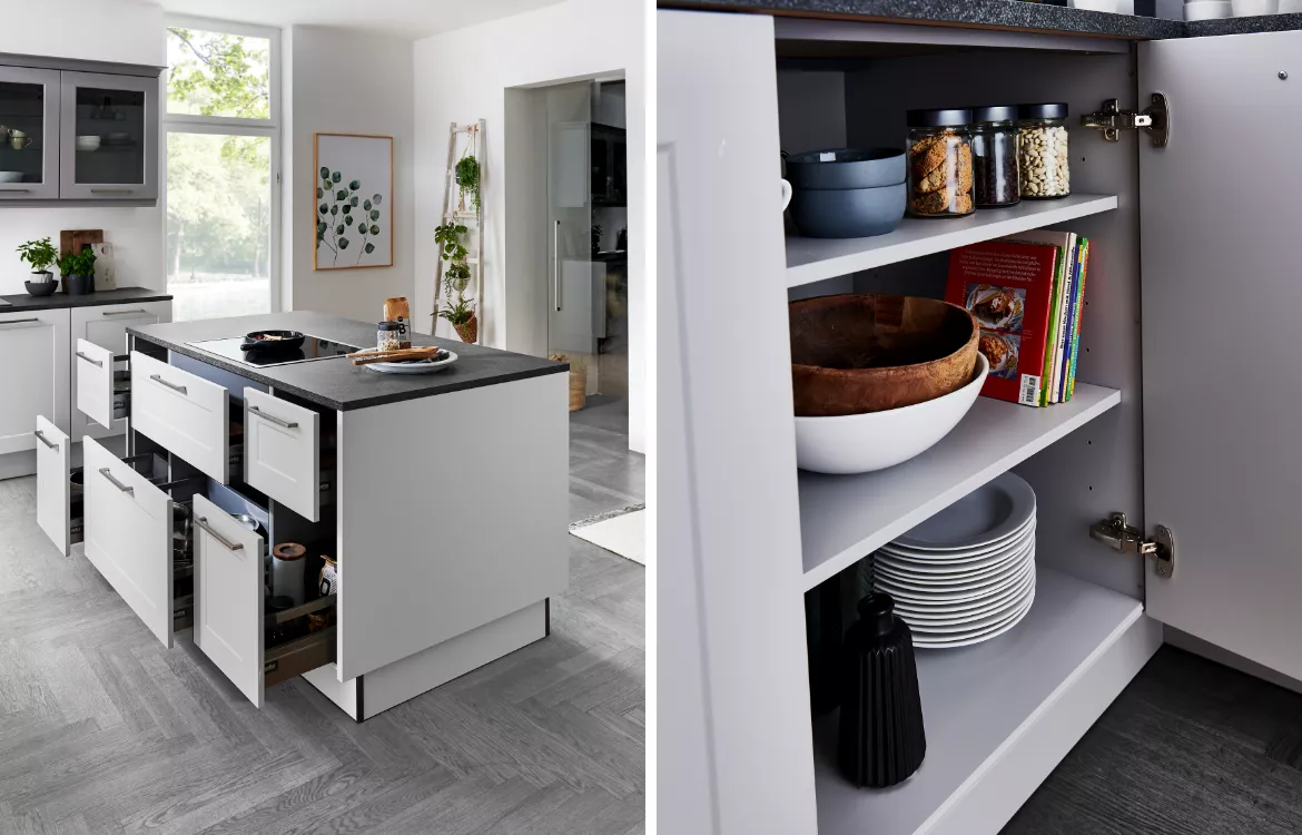 Interliving Küchenkombination grau rot